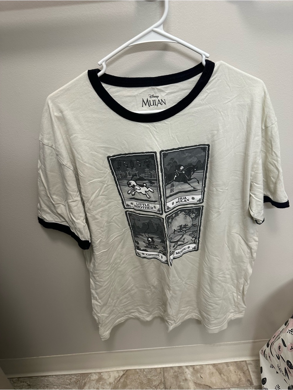 Disney Mulan Cream Ringer Tee with Black Trim